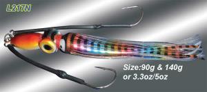 Osprey Saltwater jigs fitted with skirt and shad body. 100-300g Saltwater  jigs with soft plastic body.