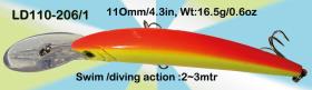 Osprey crankbaits Model Ld110, crankbait dives down to 3mtr