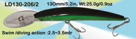 Osprey hard plastic crankbaits. 6in crankbait swims from top down to 3.5mtr