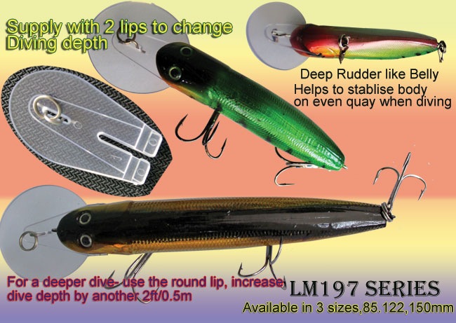 Osprey hard plastic Crankbaits-100 to 110mm, High gloss with halo finish  crankbaits. Top level and diver crankbaits..