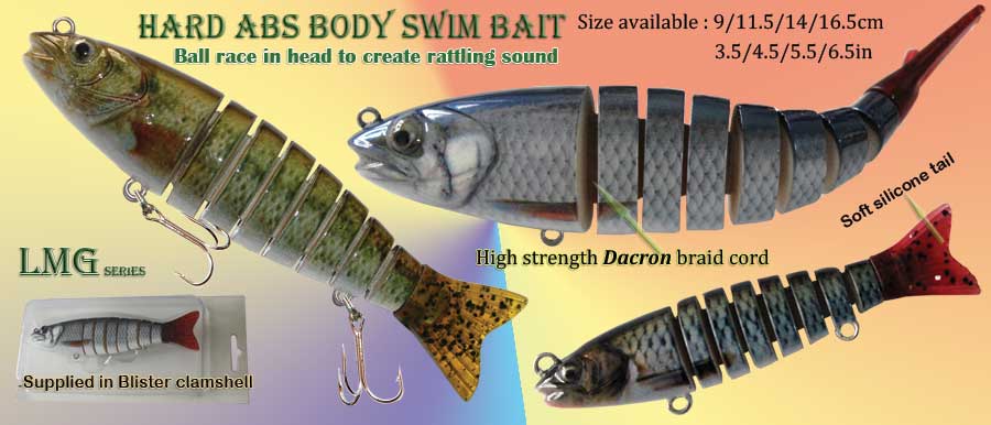 Osprey Hard body multi sections swimbaits. Swimbaits with a true to life  body pattern.