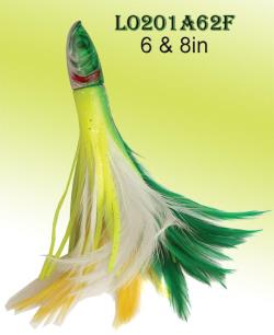 Osprey tuna lure with feather skirt Osprey tuna lure with feather skirt