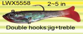 Osprey Saltwater jigs fitted with skirt and shad body. 100-300g Saltwater  jigs with soft plastic body.