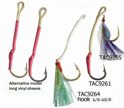 stinger assits hook with Dacron cord with teaser