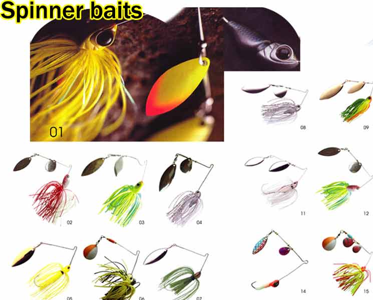 Osprey Spinners baits with silicone skirts. Spinner baits with twin spinner  blades.