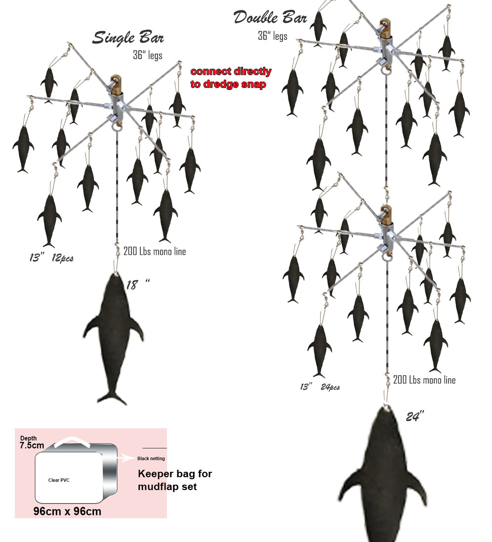 Osprey Trolling Mudflap for marlin and tuna. Mudflap from 13in to